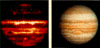 Инфракрасное и видимое изображение Юпитера