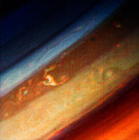 Структура облаков сатурна в искуственном цвете